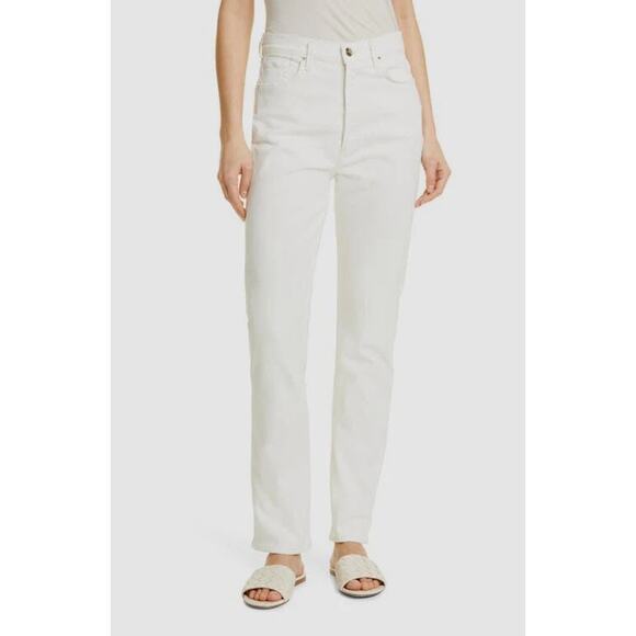 GOLDSIGN High Rise Straight Leg Jean Calla White Button Fly Casual Women's 26 - Picture 3 of 12